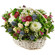 basket of chrysanthemums and roses. United Kingdom, The